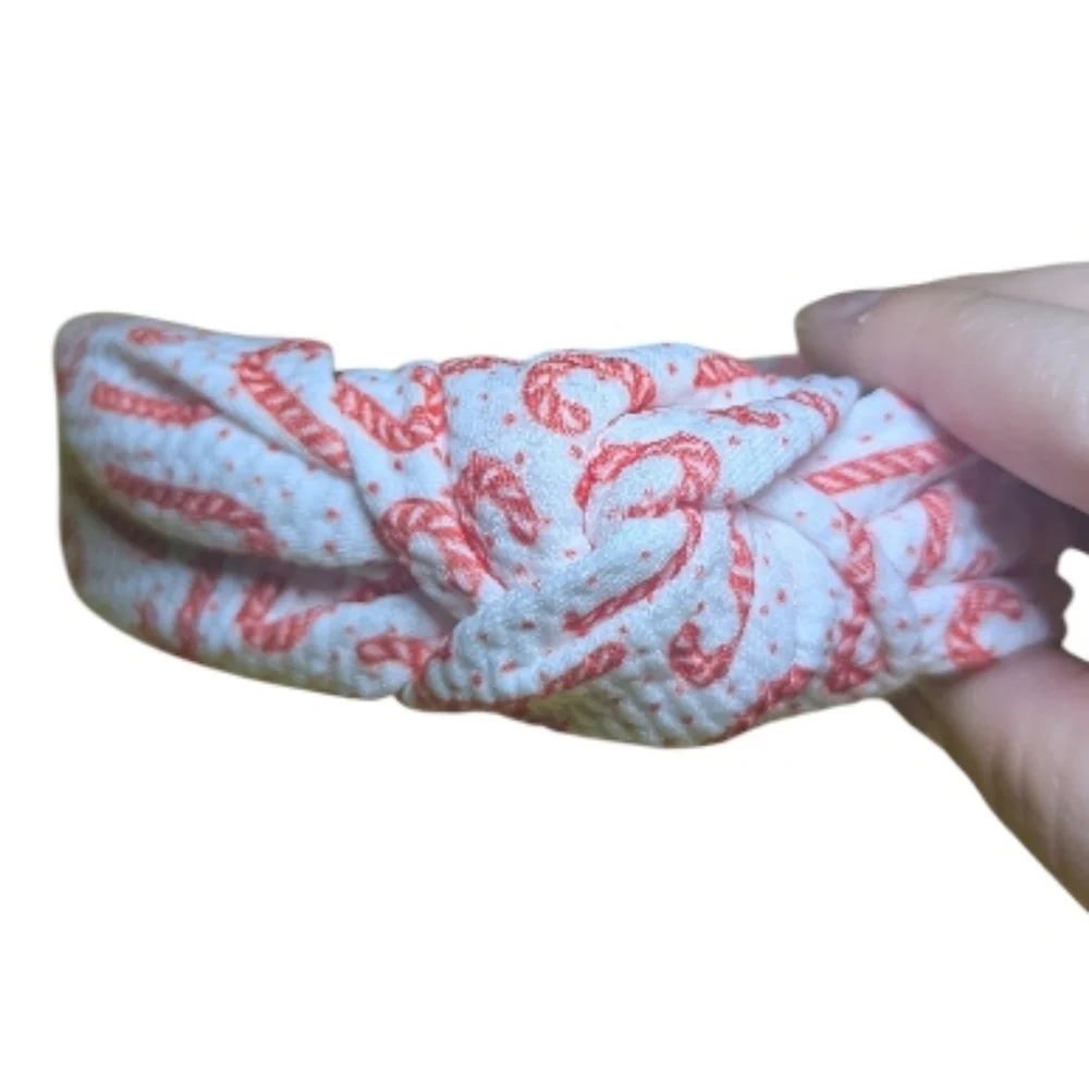 NEWChristmas Candy Knot Headband O/S Candy Canes Red White